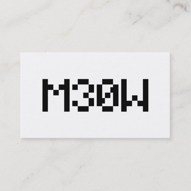 Tarjeta De Visita M30W [Leetspeak Sonidos de Animales] (Anverso)