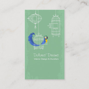 Tarjeta De Visita Macao azul y amarillo