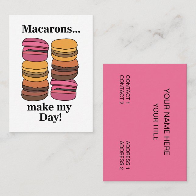 Tarjeta De Visita Macaron Bakery Restaurant Pastry Chef (Anverso / Reverso)