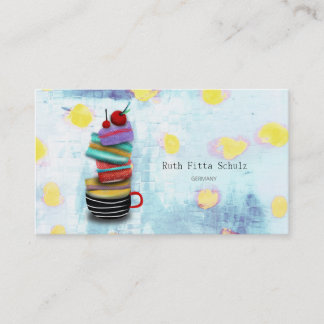 Tarjeta De Visita Macaron Catering Polka Dots