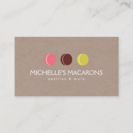 Tarjeta De Visita MACARON COOKIE TRIO LOGO en KRAFT PAPER para panad