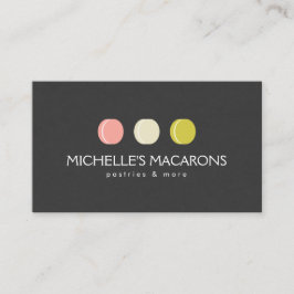 Tarjeta De Visita MACARON COOKIE TRIO LOGO para panadería, pastelerí