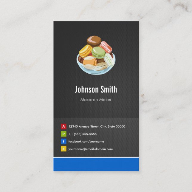 Tarjeta De Visita Macarón francés Maker Macarons creativo innovador (Anverso)