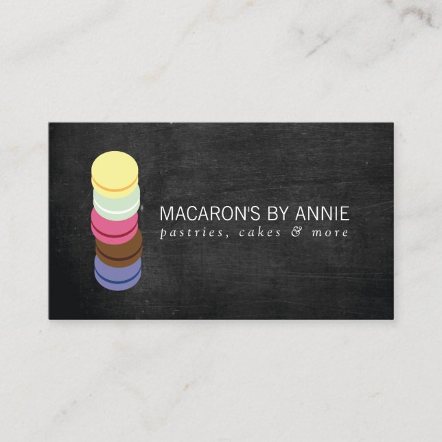 Tarjeta De Visita MACARON FRANCÉS STACK LOGO III Panadería, pasteler (Anverso)