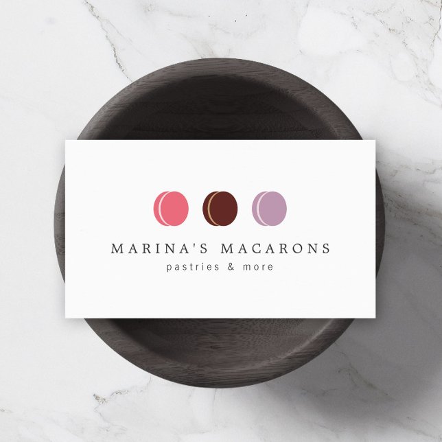 Tarjeta De Visita MACARON FRANCÉS TRIO LOGO 3 sobre blanco (Subido por el creador)