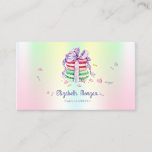 Tarjeta De Visita Macarones elegantes, dulces, holográficos