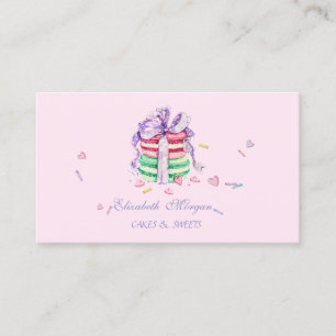 Tarjeta De Visita Macarones elegantes y adorables, panadería dulce