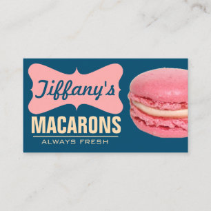Tarjeta De Visita Macarones franceses rosados  Macarons caseros