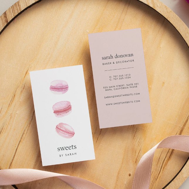 Tarjeta De Visita Macarones rosados de Rubor (Subido por el creador)