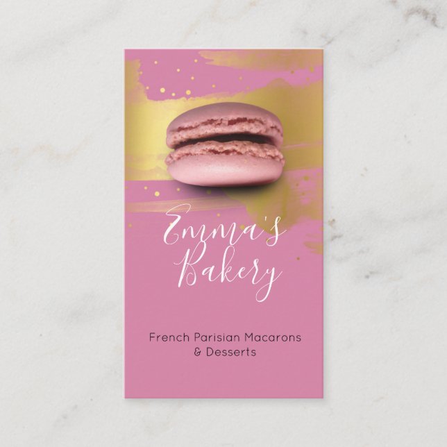Tarjeta De Visita Macarones y postres parisinos franceses (Anverso)