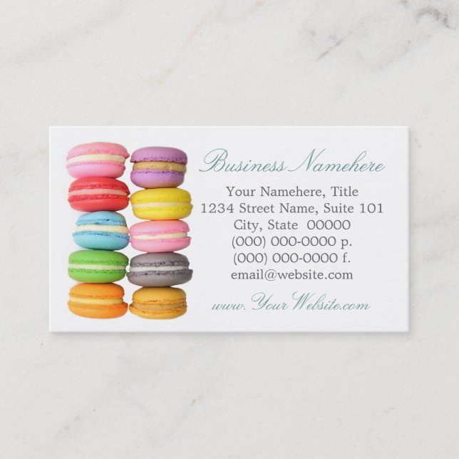 Tarjeta De Visita Macarons Business Cards (Anverso)