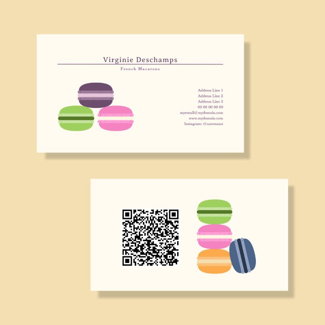 Tarjeta de visita Macarons francesa (French Macarons Business Card)