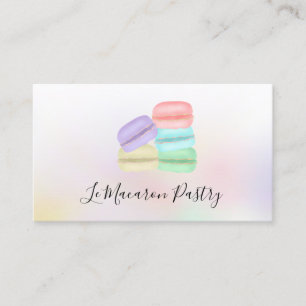 Tarjeta De Visita Macarons pastelería moderna en tonos pastel holog