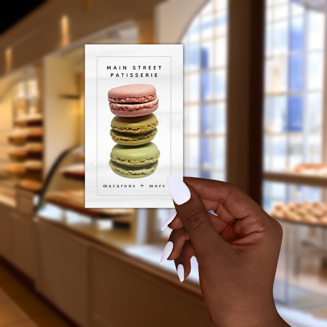Tarjeta De Visita Macarons Stack Patisserie Panadería Chef (Subido por el creador)