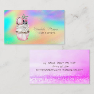 Tarjeta De Visita Macaroons de color de agua de Bokek Holographic
