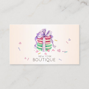 Tarjeta De Visita Macarrones Modernos Elegantes, Pastelería Dulces