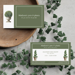 Tarjeta De Visita Maceta De Piedra Con Planta En Maceta Elegante Acu