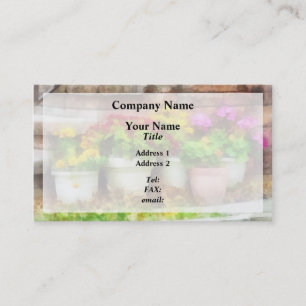 Tarjeta De Visita Macetas con Flores de Otoño