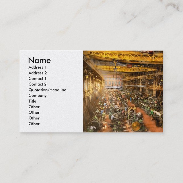 Tarjeta De Visita Machinista - Guerra - En la fábrica de cañones de  (Anverso)