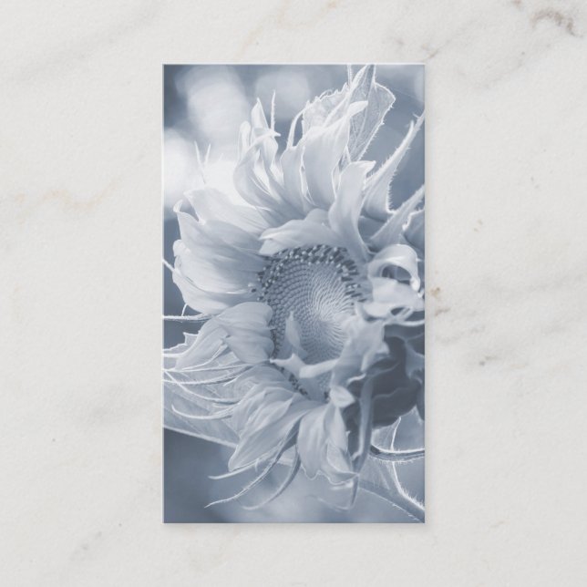 Tarjeta De Visita Macrogirasol en azul grisáceo (Anverso)