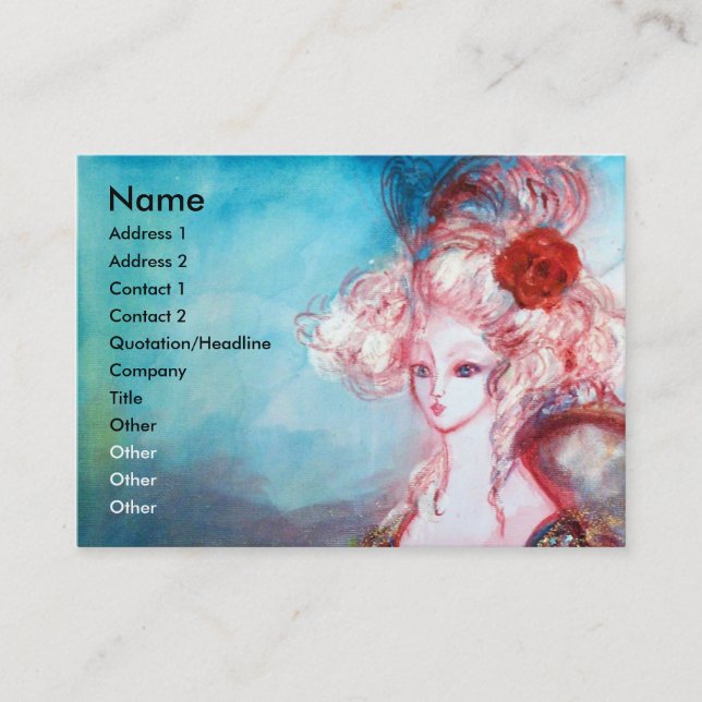 Tarjeta De Visita MADAME POMPADOUR, Belleza, Salón, Spa, Makeup Arti (Anverso)