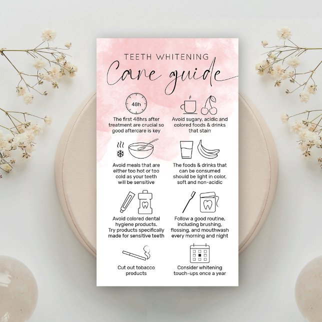 Tarjeta De Visita Madera acuarela rosada femenina para el cuidado de (Subido por el creador)