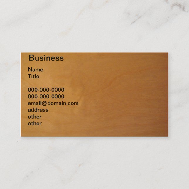 Tarjeta De Visita Madera - burl (Anverso)
