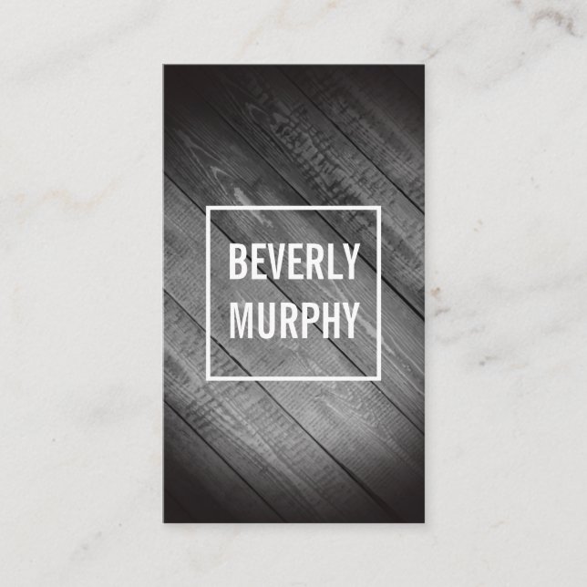 Tarjeta De Visita Madera con embellecimiento y viñeta (Anverso)