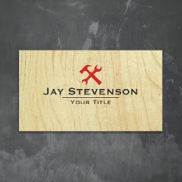 Tarjeta De Visita Madera de carpintería de la mano de construcción