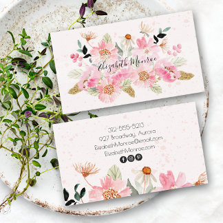 Tarjeta De Visita Madera de flores de jardín Hair Stylist Salon Make