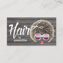 Tarjeta De Visita Madera de pelo natural afroamericana con estilo de