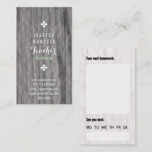 Tarjeta De Visita Madera de roble blanco, marrón, cita blanca 