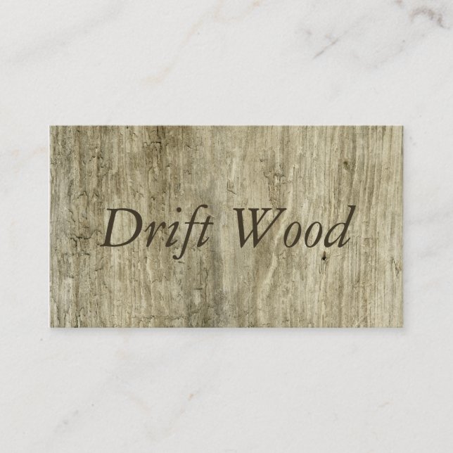 Tarjeta De Visita Madera inspirada de madera de la playa del (Anverso)