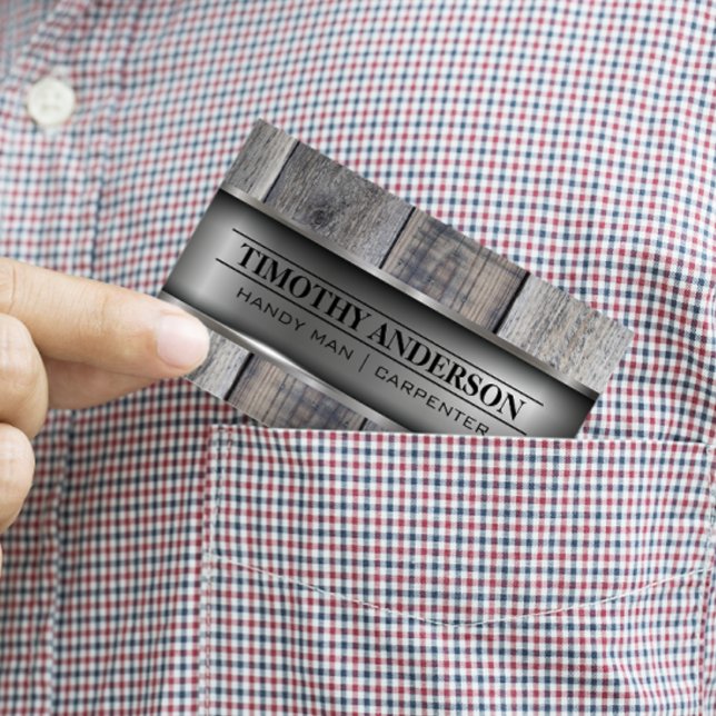 Tarjeta De Visita Madera metalizado | Material de construcción (Subido por el creador)