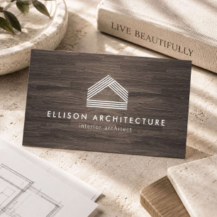 Tarjeta De Visita Madera Moderna Arquitectónica