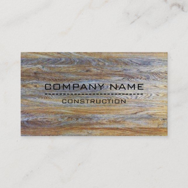 Tarjeta De Visita Madera moderna profesional #8 de la construcción (Anverso)