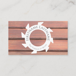 Tarjeta De Visita Madera natural de diseño sierra blanca formas carp