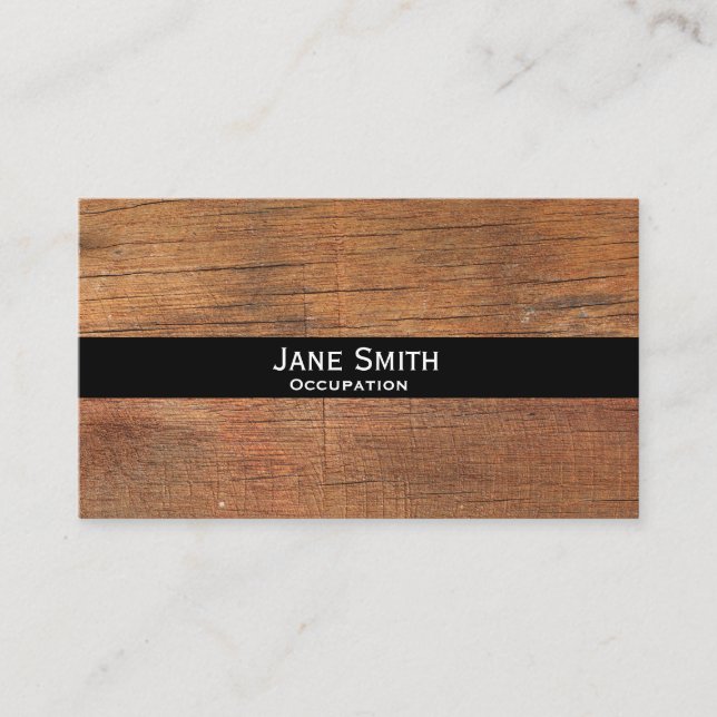 Tarjeta De Visita Madera natural moderna y de moda (Anverso)