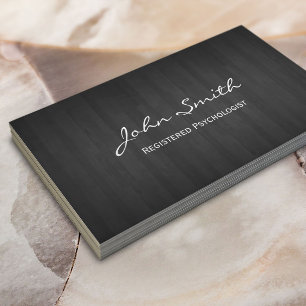 Tarjeta De Visita Madera oscura elegante del psicólogo