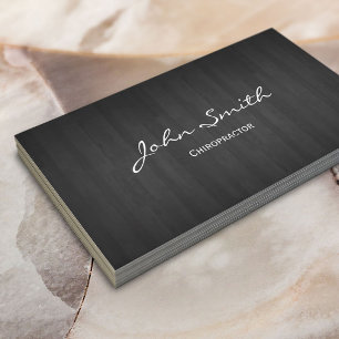 Tarjeta De Visita Madera oscura elegante del terapeuta del