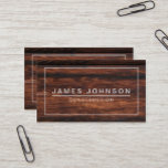 TARJETA DE VISITA MADERA OSCURA MODERNA Y MÍNIMA - CONSTRUCCIÓN<br><div class="desc">TARJETA DE NEGOCIO PROFESIONAL MODERNA Y MÍNIMA - IMPRESIÓN DE IMÁGENES DE MADERA OSCURA - CONSTRUCCIÓN - ARQUITECTO. CoutureBusiness © en Zazzle. Elegantes, sencillas y profesionales tarjetas de personalizable con un texto de estilo moderno y sencillo en blanco sobre un efecto fotográfico impreso de fondo de superficie de madera. El...</div>