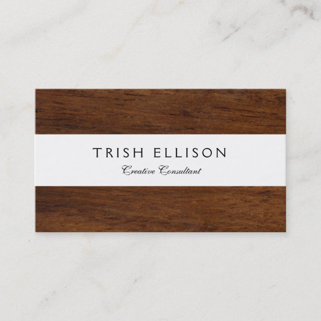 Tarjeta De Visita Madera Plancha Llanura Textura Lumbar (Anverso)