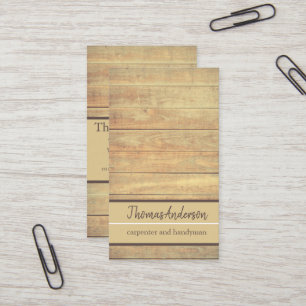 Tarjeta De Visita Madera profesional con veta de madera envejecida m