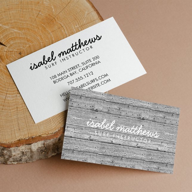 Tarjeta De Visita Madera recuperada de gris plateado (Subido por el creador)