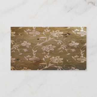 Tarjeta De Visita Madera retro vintage con flores elegantes