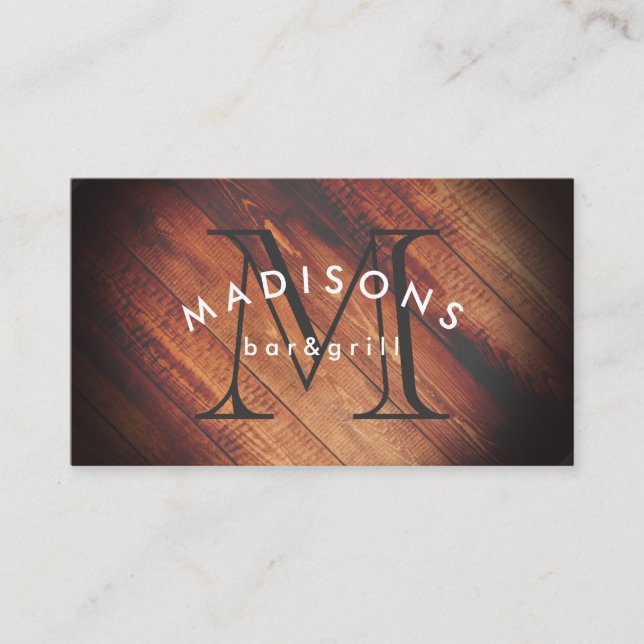 Tarjeta De Visita Madera Rusa con Monograma (Anverso)