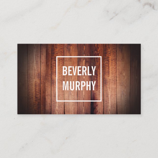 Tarjeta De Visita Madera rústica con enlucido y viñette (Anverso)