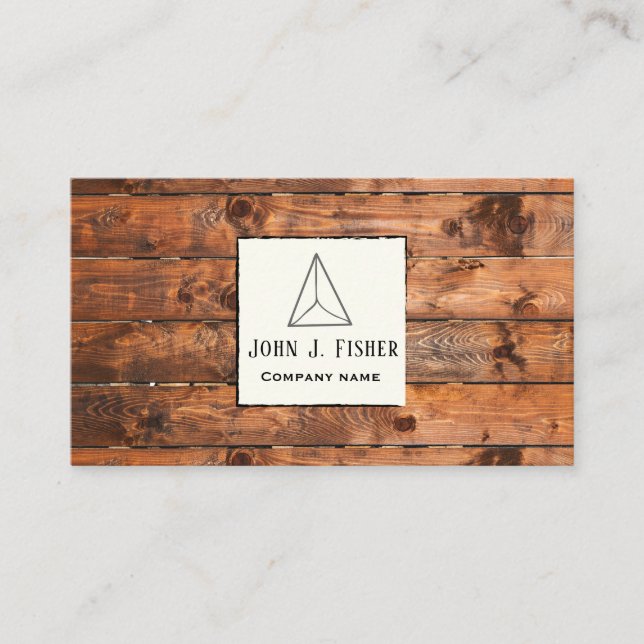 Tarjeta De Visita Madera Rústica Grabada a Medida (Anverso)