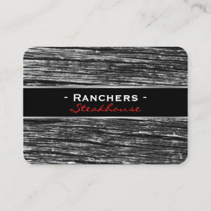 Tarjeta De Visita Madera rústica y negro con revestimiento plateado