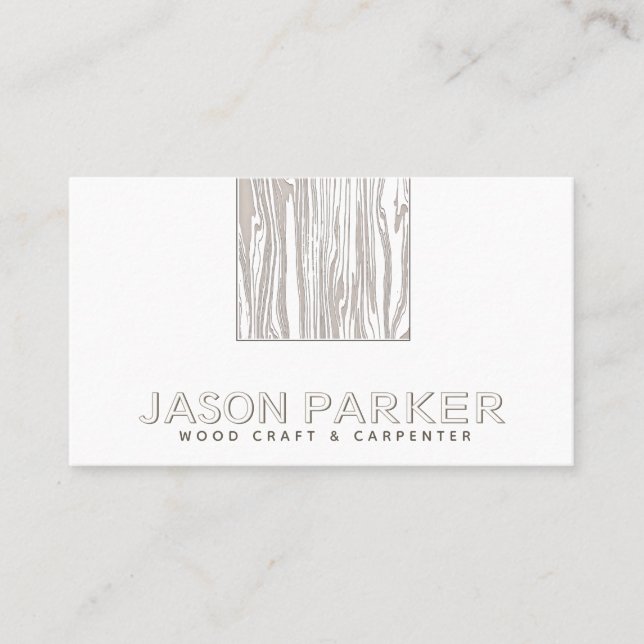 Tarjeta De Visita Madera tallada carpintero profesional moderno códi (Anverso)
